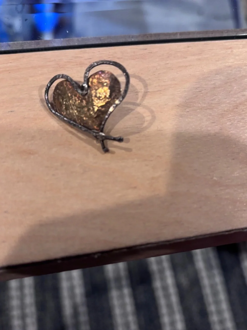 2 vintage Donna Burdick double heart sterling silver pins